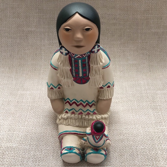 Vintage Cleo Teissedre Navajo Woman Storyteller Large Figurine - Picture 2 of 9